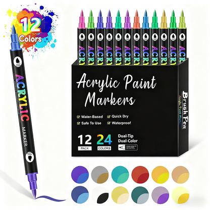 🔥Doppeltipp-zweifarbiger Acryl-Marker – Dein Allrounder für jede kreative DIY-Projekt!