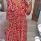 🔥 LAST DAY SALE 49% RABATT🔥💃Bohemian Vintage V-Ausschnitt Floral Lässige Lange Kleider