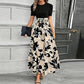🌸Frühjahrsangebote 49% OFF🌸Damen Sommer Kleid mit hoher Taille Kurzarm Rundhalsausschnitt Floral