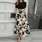 🌸Frühjahrsangebote 49% OFF🌸Damen Sommer Kleid mit hoher Taille Kurzarm Rundhalsausschnitt Floral