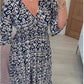 🔥 LAST DAY SALE 49% RABATT🔥💃Bohemian Vintage V-Ausschnitt Floral Lässige Lange Kleider