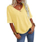 🔥Letzter Tag Verkauf 49% Rabatt🔥Unifarbenes Damen-T-Shirt mit V-Ausschnitt