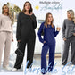 🔥LETZTER TAG 60 % RABATT💓Set aus Damen-Oberteil mit Rundhalsausschnitt und Hose mit Kordelzug💯