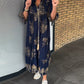 Weit geschnittenes Vintage-Kleid mit V-Ausschnitt
