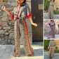🔥Damen-Zweiteiler mit Leopardenmuster: Hemdbluse mit Knopfleiste und Hose mit weitem Bein