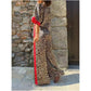 🔥Damen-Zweiteiler mit Leopardenmuster: Hemdbluse mit Knopfleiste und Hose mit weitem Bein