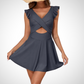 💞Urlaubs-Schnäppchen - 50 % Rabatt💞Einteiliger Badeanzug mit Rüschenausschnitt Badekleid für Frauen🩱