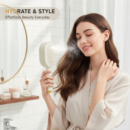 🔥NUR AM LETZTEN TAG IM ANGEBOT: € 27,99 !! 🔥ProGlide™🇬🇧 Kopfhaut-Massagekamm 💆‍♀️ – Selbstreinigend 🧼, verfilzungsfrei ✂️ & Anti-Frizz-Haarbürste mit beruhigendem Sprühnebel 💨✨ | Perfekt für trockenes, sprödes Haar 💧🌟