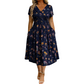 🔥Heißer Verkauf 50% Rabatt🔥👗Damenkleid mit V-Ausschnitt, Blumenmuster und gedrehter Taille✨