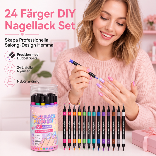 🥳💞Letzter Tag Verkauf €19.99!!🖌️🎨24-Farben Nagel-Art-Stifte Set – Zwei Spitzen, endlose Kreativität! 💅 Präzise Linien, schnelles Trocknen, Salon-Qualität ✨