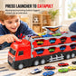 🚚 50% RABATT! 🏗️ Kinder-LKW mit Katapult-Rennbahn – 207 cm, Sound & Metallfahrzeuge ✨