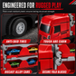 🚚 50% RABATT! 🏗️ Kinder-LKW mit Katapult-Rennbahn – 207 cm, Sound & Metallfahrzeuge ✨